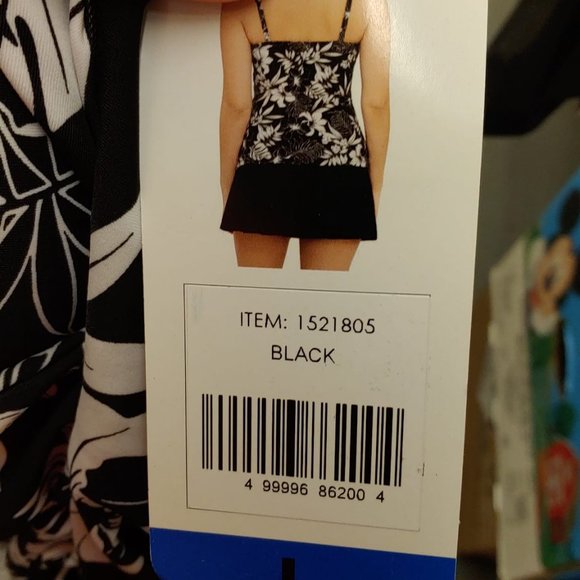 NWT Womens CHRISTINA Black White Floral Tankini Swim Black Skirt Suit - Picture 10 of 13